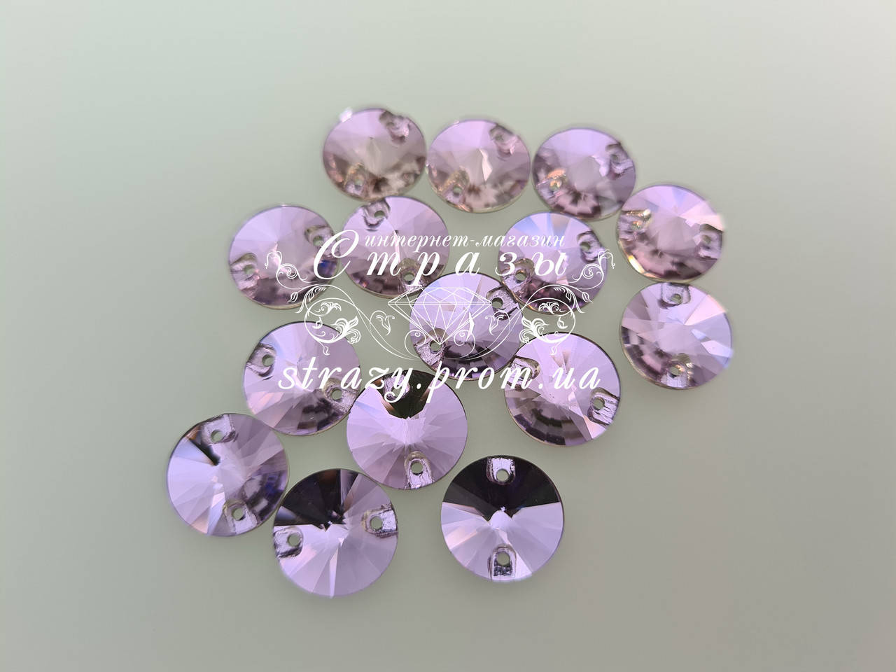 

Стразы пришивные Lux Круги 12мм. Violet