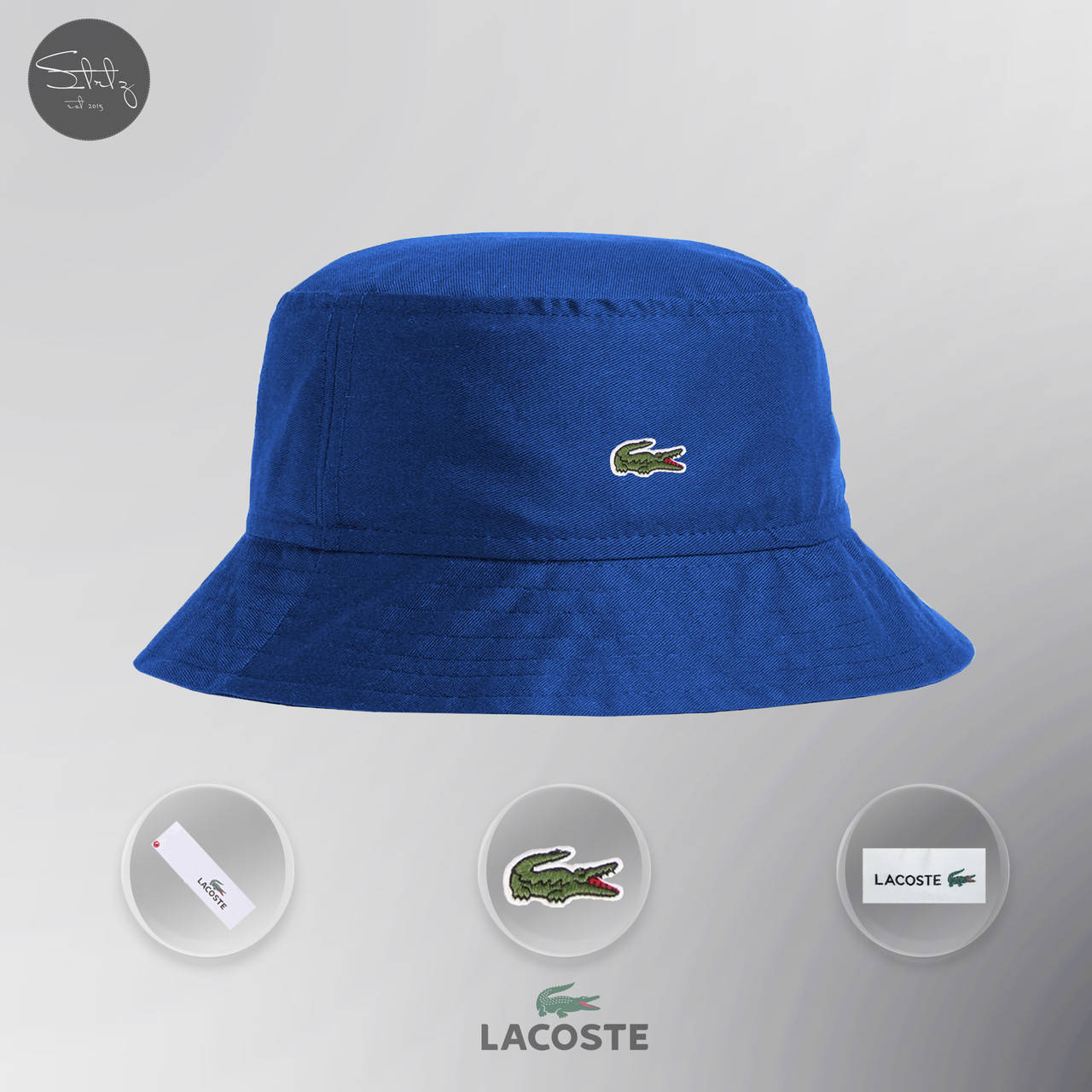 

Панама Lacoste однотонная Лакоста синего цвета