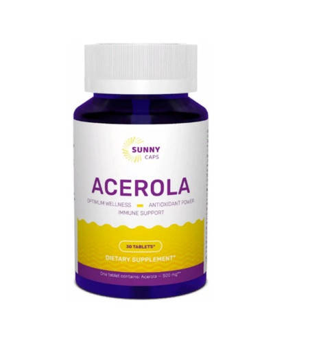 

Ацерола, Acerola, Sunny Caps, 500 мг, 30 таблеток (SUN-530708)