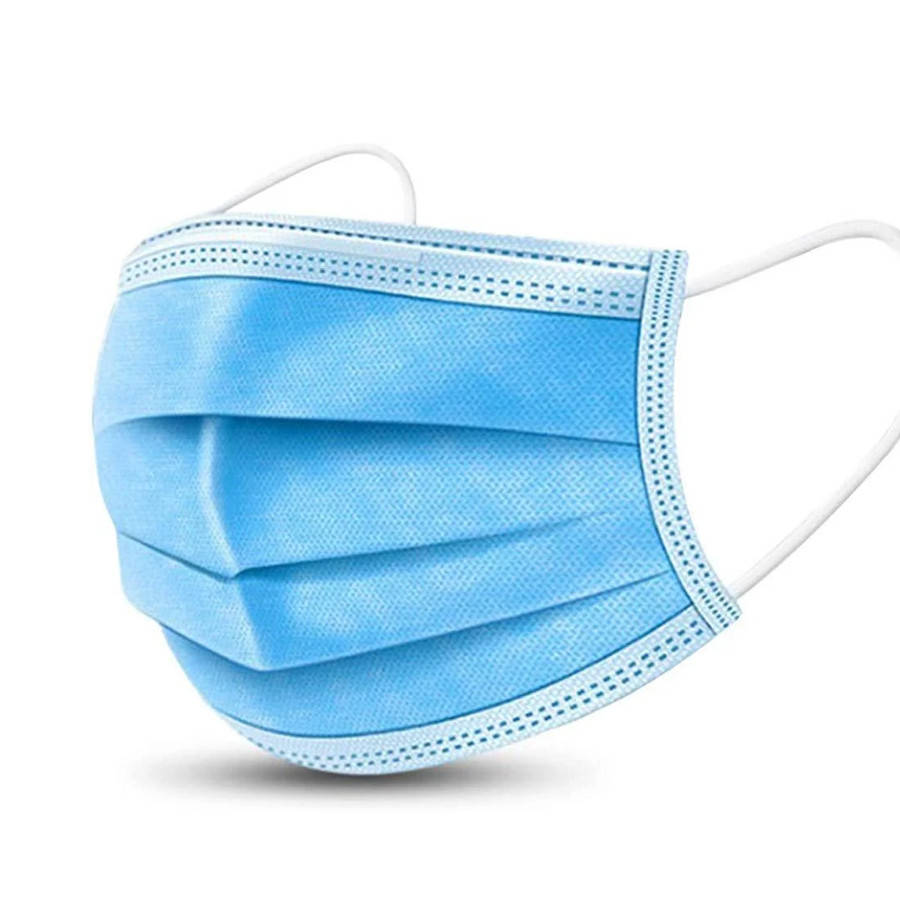 

Маска защитная трехслойная одноразовая 50шт, Голубой