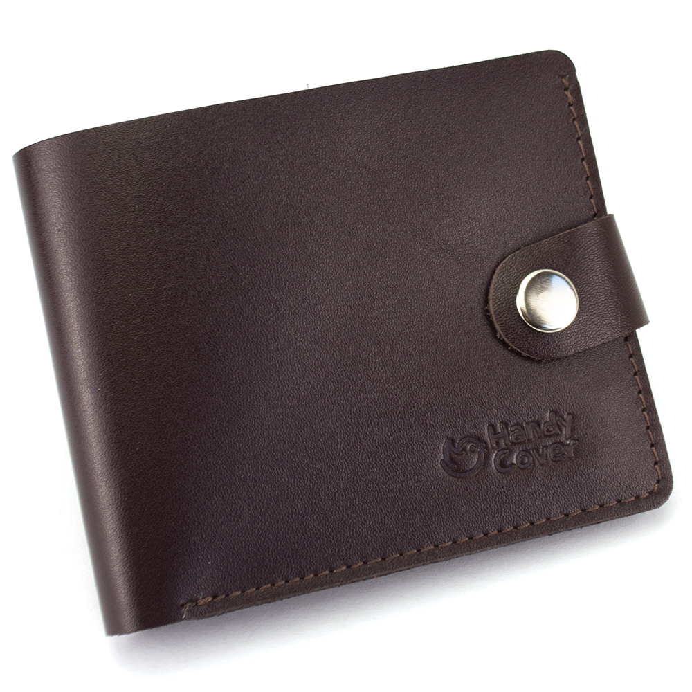 

Портмоне мужское кожаное на кнопке Handycover HC0042 коричневое, Коричневый