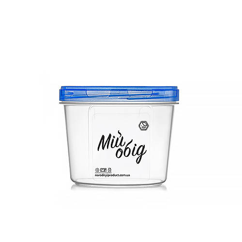 

Пищевой контейнер круглый 0,3л с синей крышкой, Черный