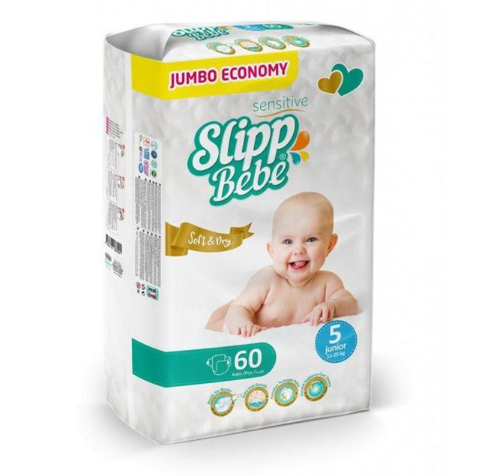 

Подгузники Slipp Bebe Junior 5 11-25 кг 60 шт, Белый