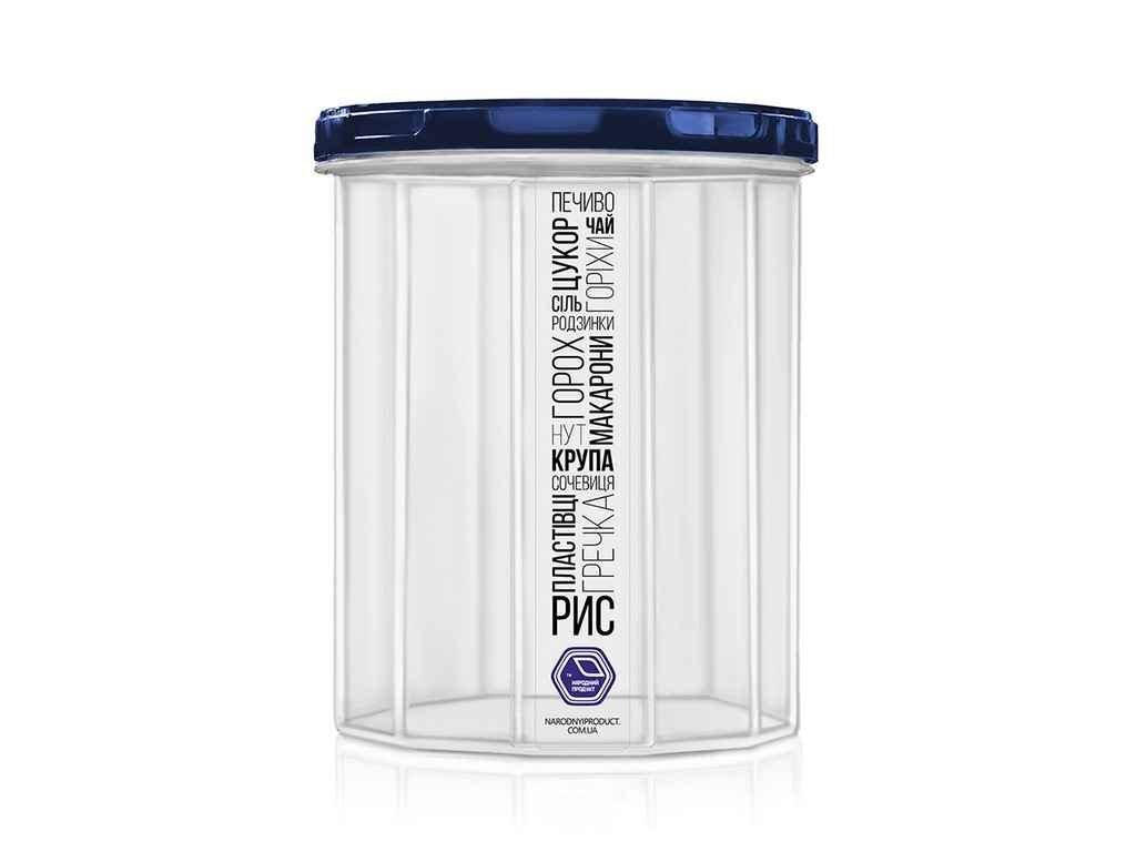 

Ёмкость для сыпучих продуктов, объём — 2 л, синяя крышка, Прозрачный