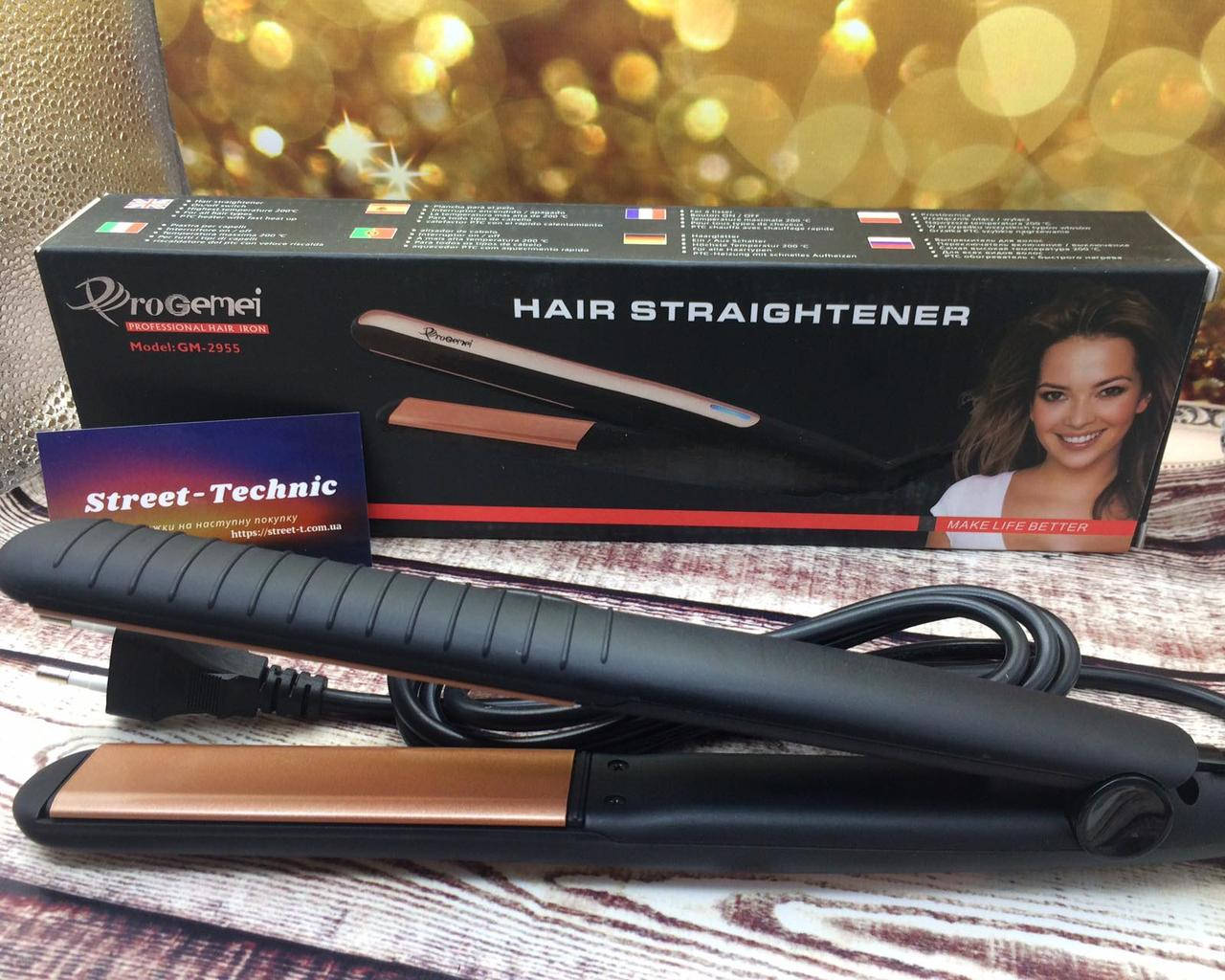 

Плойка утюжок Gemei GM 2955 с турмалиновым покрытием Щипцы не большие для идеальной укладки локонов