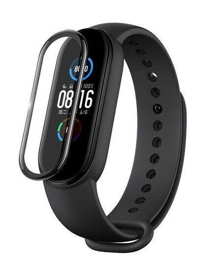 

Защитное стекло для фитнес трекера Xiaomi Mi Band 5 (10D PET+ PMMA) Black, Черный