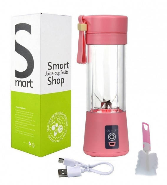 

Фитнес-блендер Smart Juice Cup Fruits Портативный USB-зарядка Розовый Оригинал