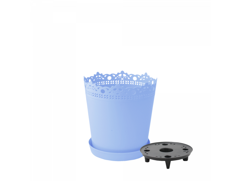 

Вазон "Ришелье" подст.- дрен. 13см. (голубой)