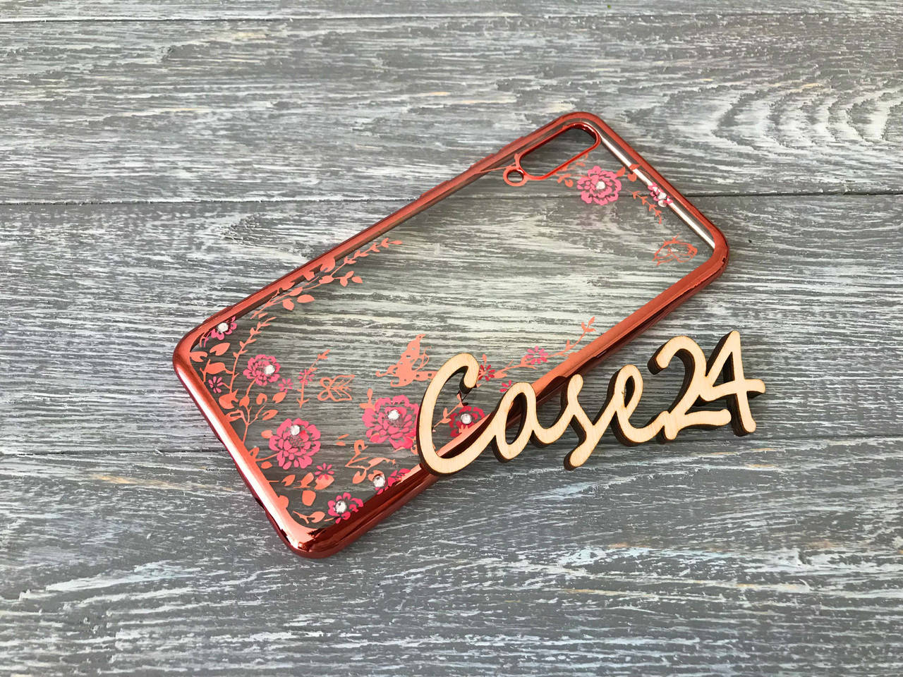 

TPU чехол Rose со стразами для Samsung Galaxy A30 (2 цвета) розовый