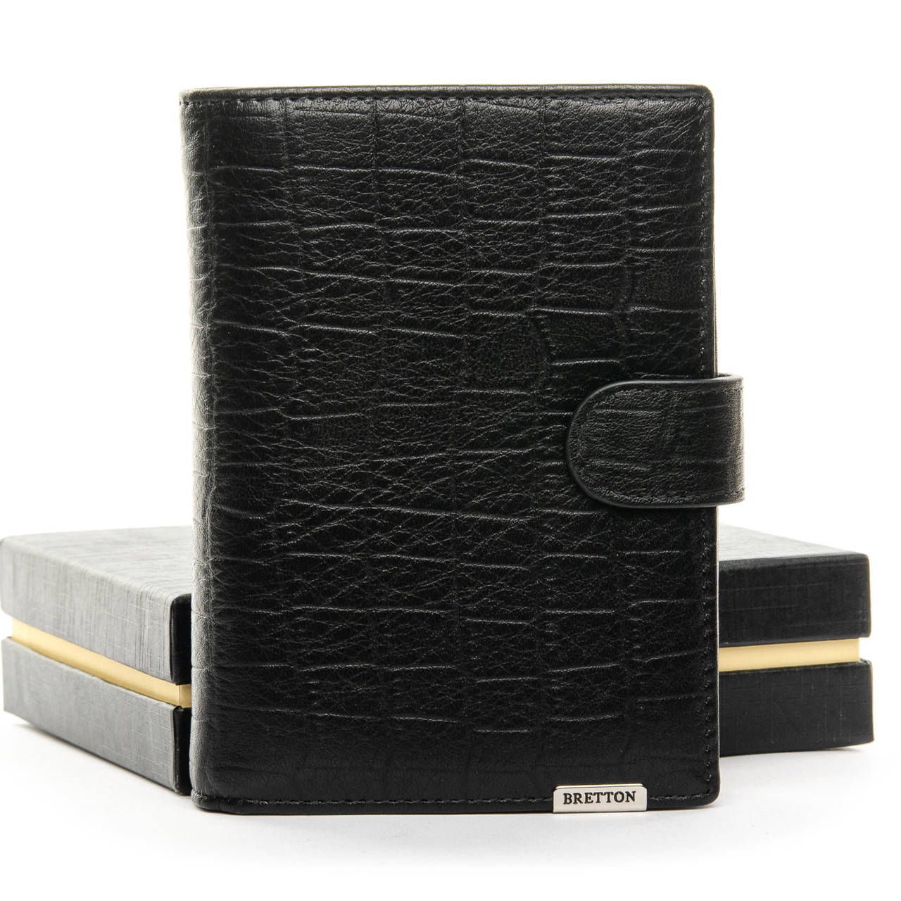 

Большой мужской кожаный кошелек Bretton цвет черный 10,5*14*3,5см BRETTON (M5406 black)