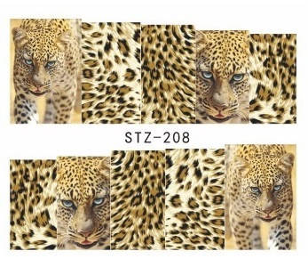 

Слайдер дизайн, водные наклейки на ногти для маникюра STZ 208 тигровый, Разные цвета