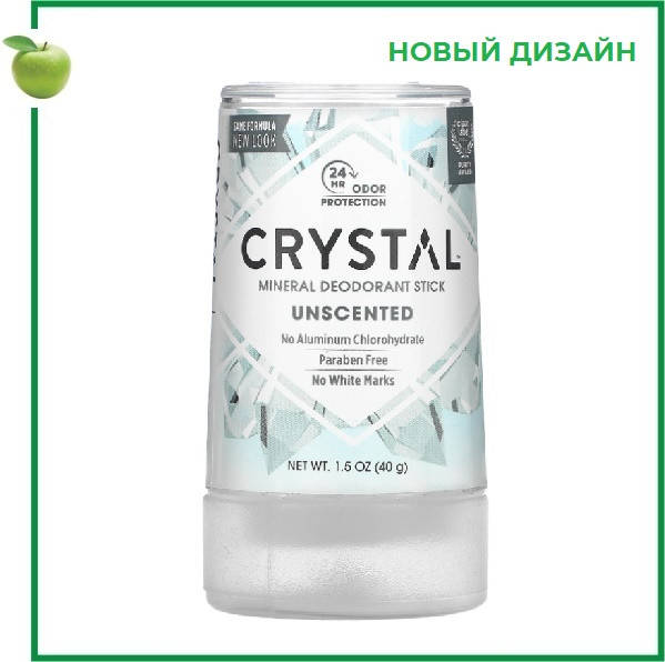 

Кристалл, Минеральный дезодорант-карандаш, без запаха, 40 г, Crystal Body Deodorant