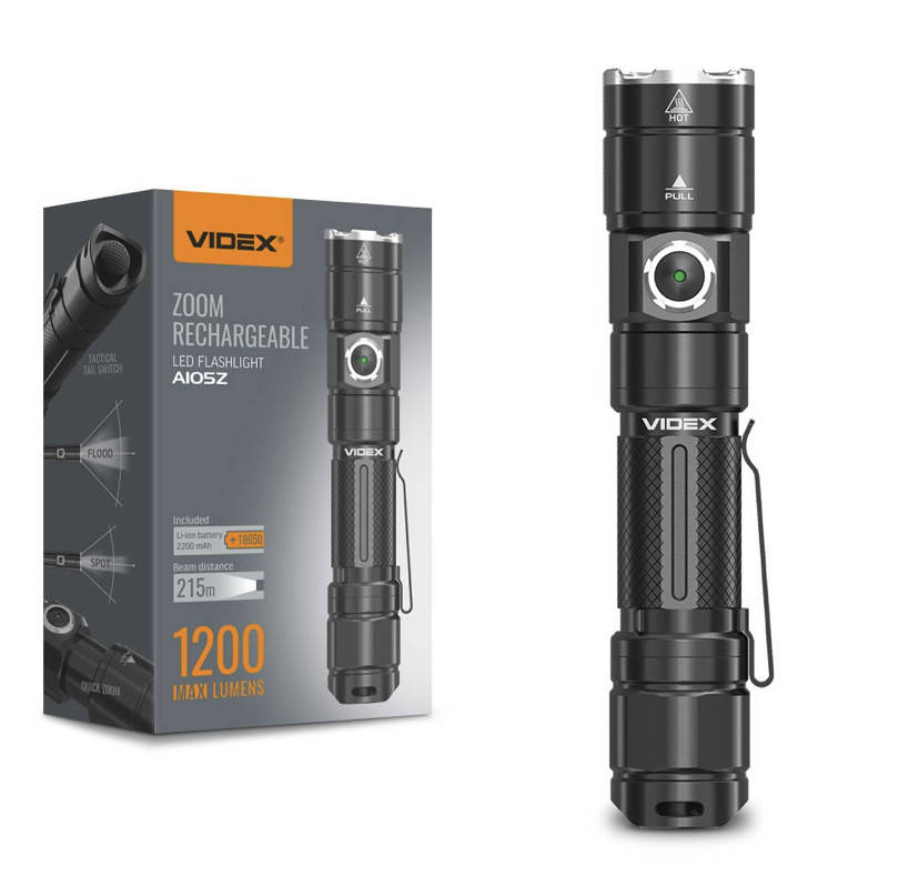 

Мощный ручной аккумуляторный фонарик VIDEX VLF-A105Z 1200Lm 5000K
