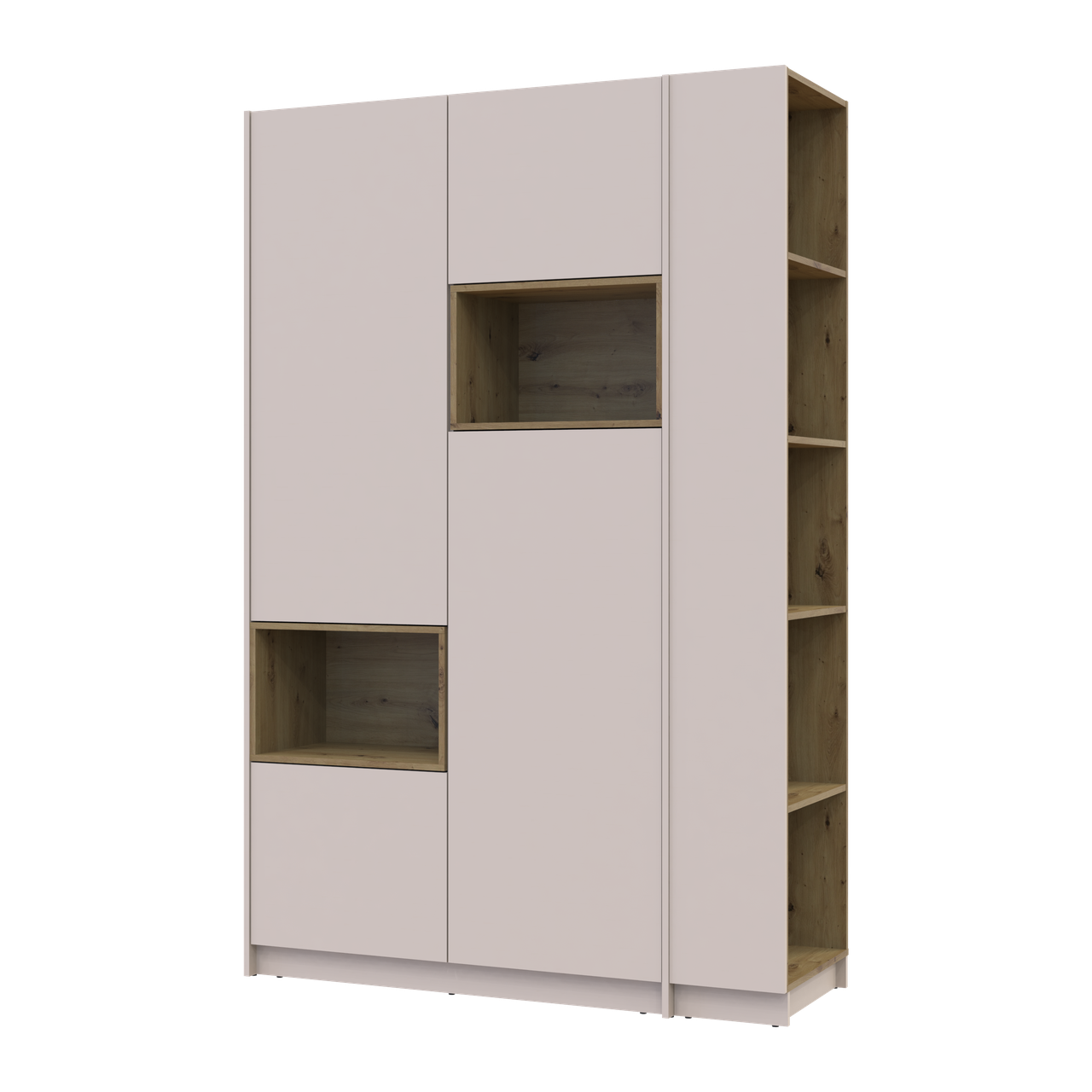 Шафа для одягу з нішею та етажеркою Doros Дейл Кашемір/Дуб Артізан 2 ДСП 143.2х52х220 (44900336) 8