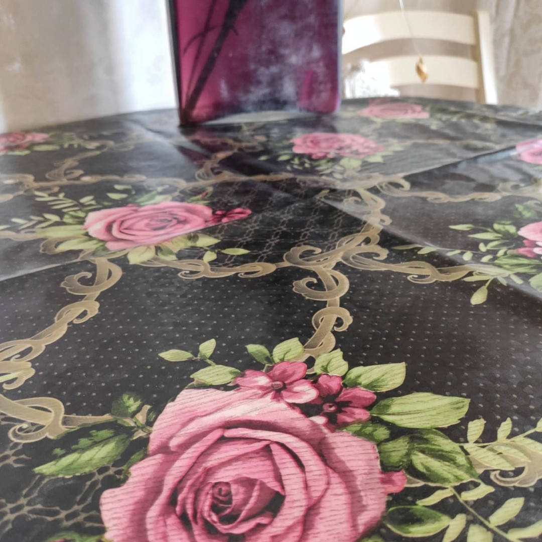 

Клеенка на стол Плотный Силикон отрез на метраж от 1 метра, Черный