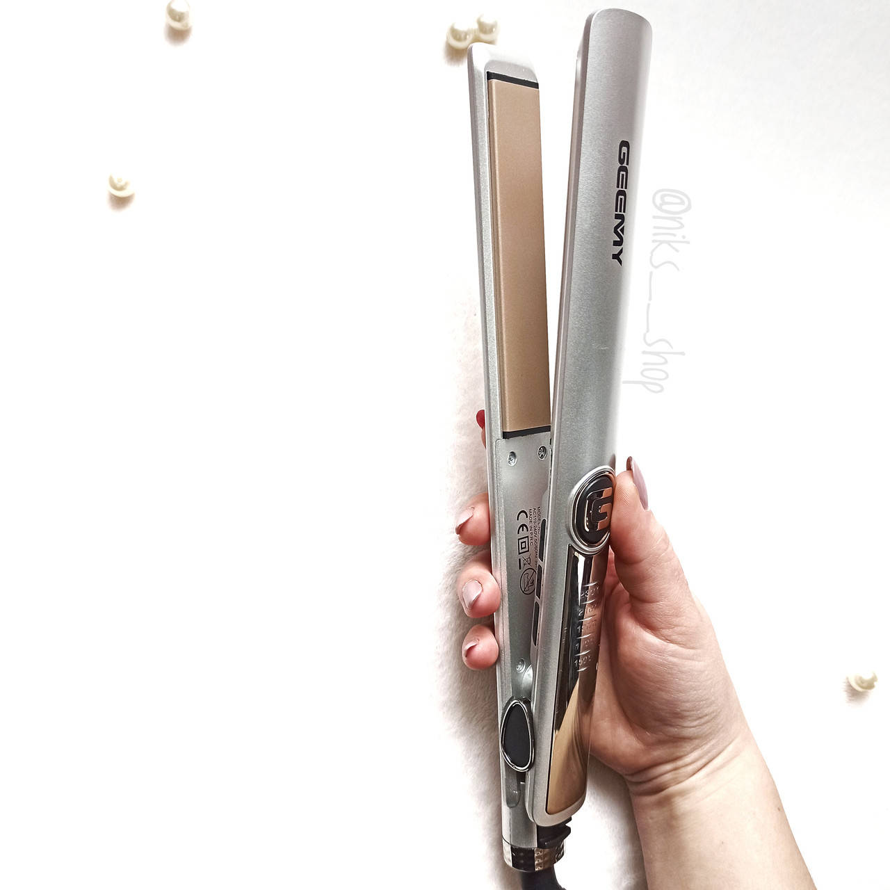 

Выпрямитель утюжок для волос Hair Straightener GM 416 Gemei Серый