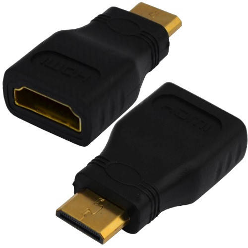 

Переходник, штекер mini HDMI - гнездо HDMI, "позолоченный", корпус пластиковый