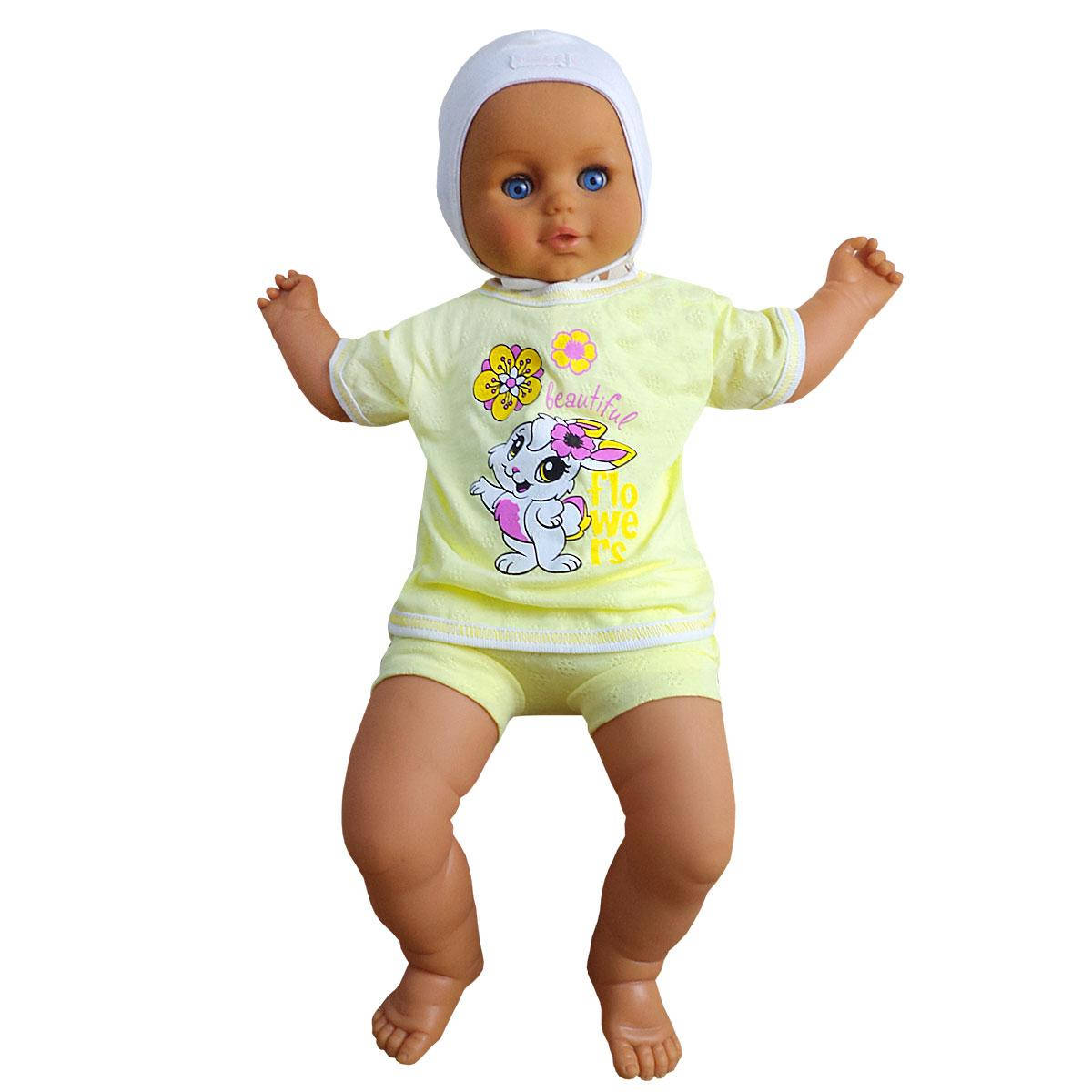 

Комплект ясельный летний с трусиками под памперс для девочки трансфер Светло-желтый