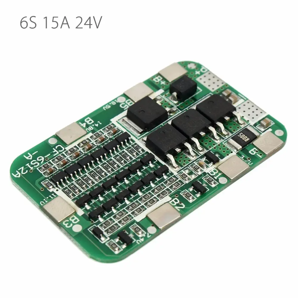 

BMS контроллер 6S 15A для Li-Ion аккумуляторов с балансиром, 4х32х50 мм