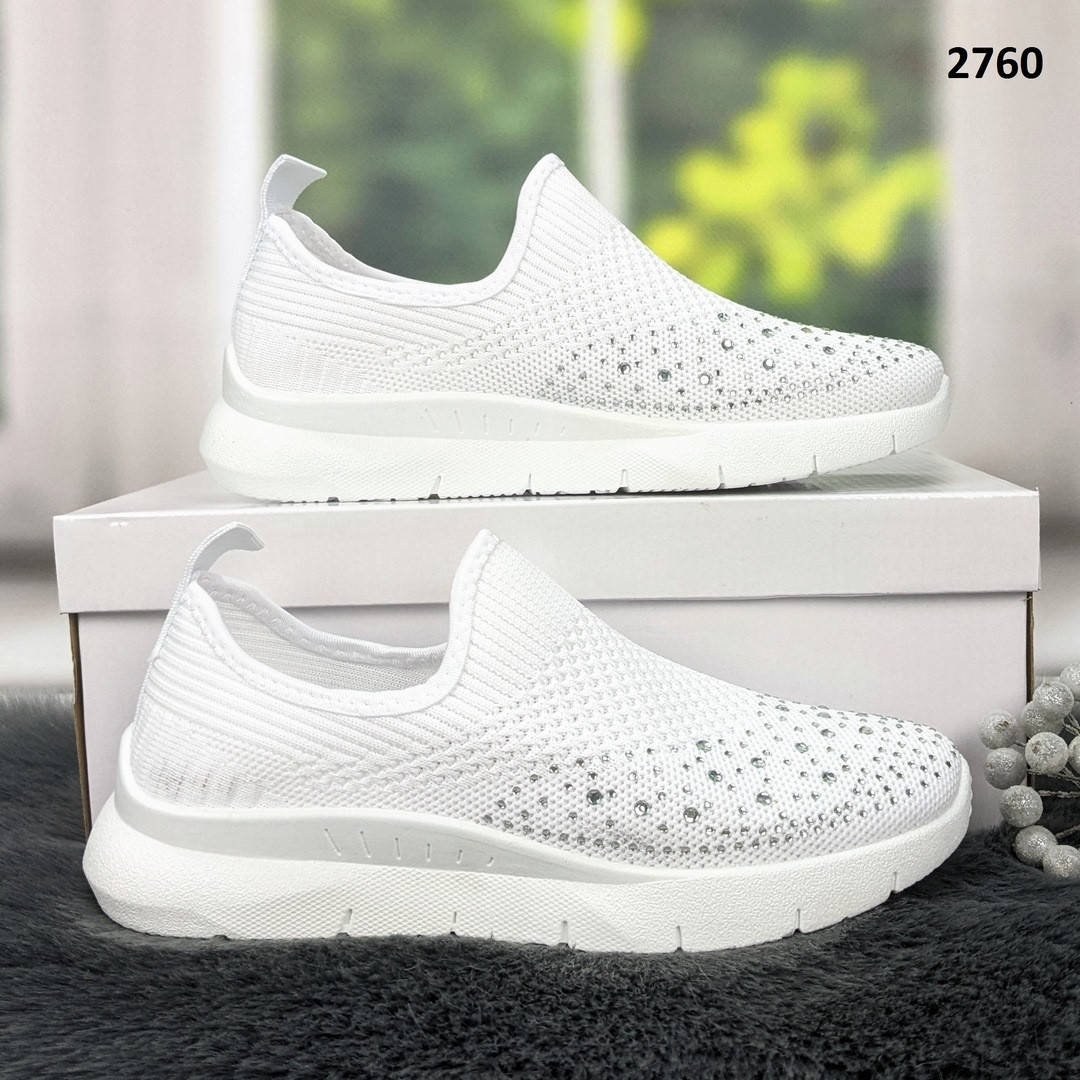 

Женские белые кроссовки мокасины со стразами весенне-летние Гипанис Украина SJ591, Белый