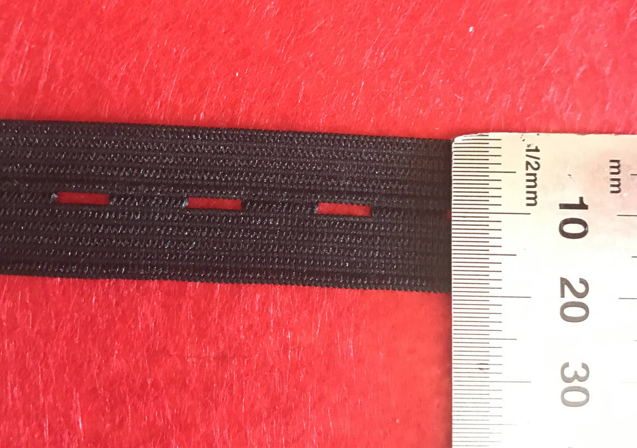 

Резинка перфорированная чёрная 2 см Ре 030, Черный