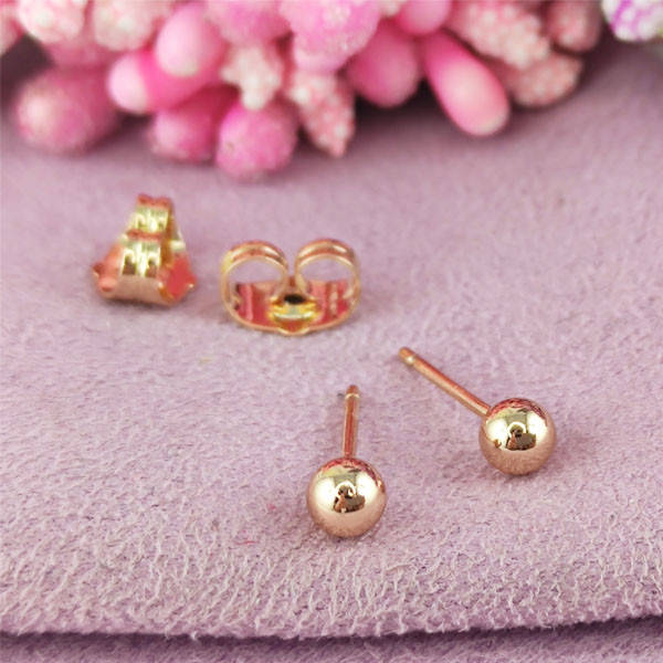 

Серьги гвоздики Xuping 4 мм х 4 мм медицинское золото позолота 18К А/В 1-1563