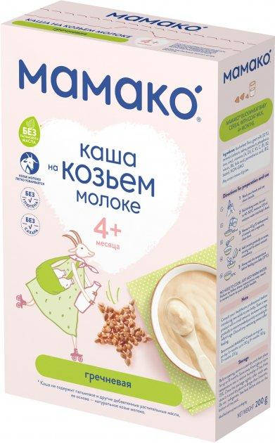 

Мамако Mamako Каша на козьем молоке Гречневая (низкоаллергенная) 4м+ 200г