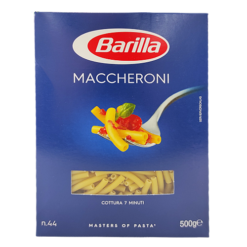 

Макарони Барілла №44 Трубочки Barilla Maccheroni 500g 16шт/ящ (Код : 00-00003598)