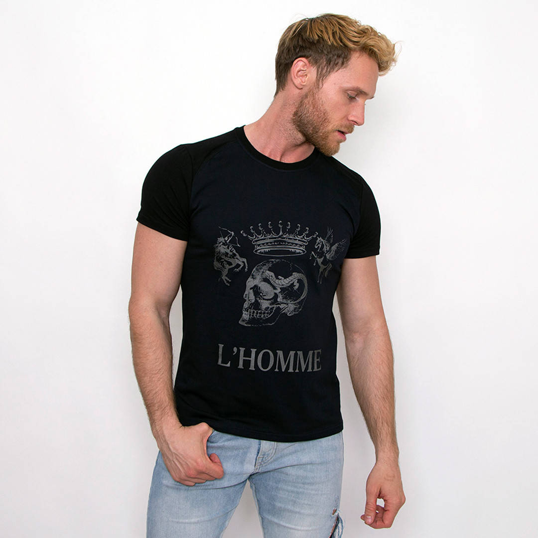 

Мужская футболка L'homme Темно-синяя L