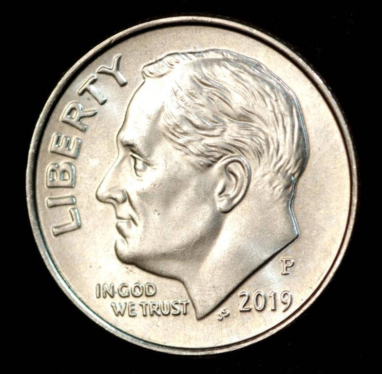 

Монета США 1 дайм 2019 г. Рузвельт