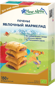

Печенье детское Fleur Alpine(Флер Альпин) Органик 150г Яблочный мармелад