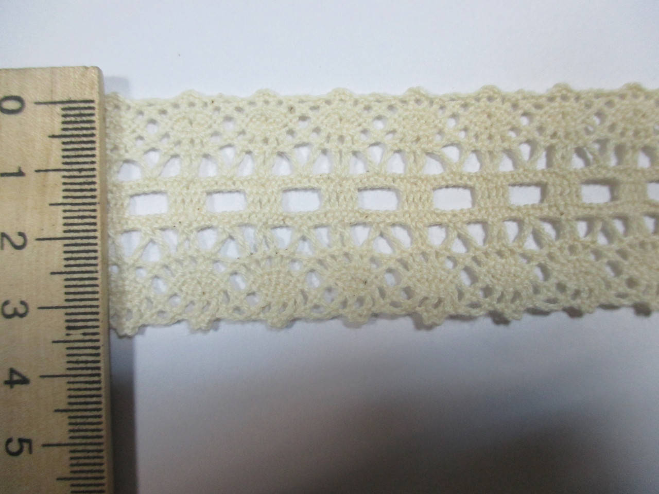 

Мереживо кружево натуральне на метраж 3,5 см, світло бежеве, Бежевый
