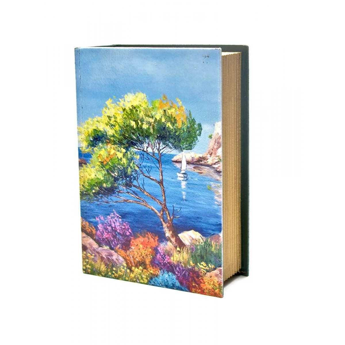 

Прямоугольная шкатулка из дерева Книга (19,5х14х6 см), Разные цвета