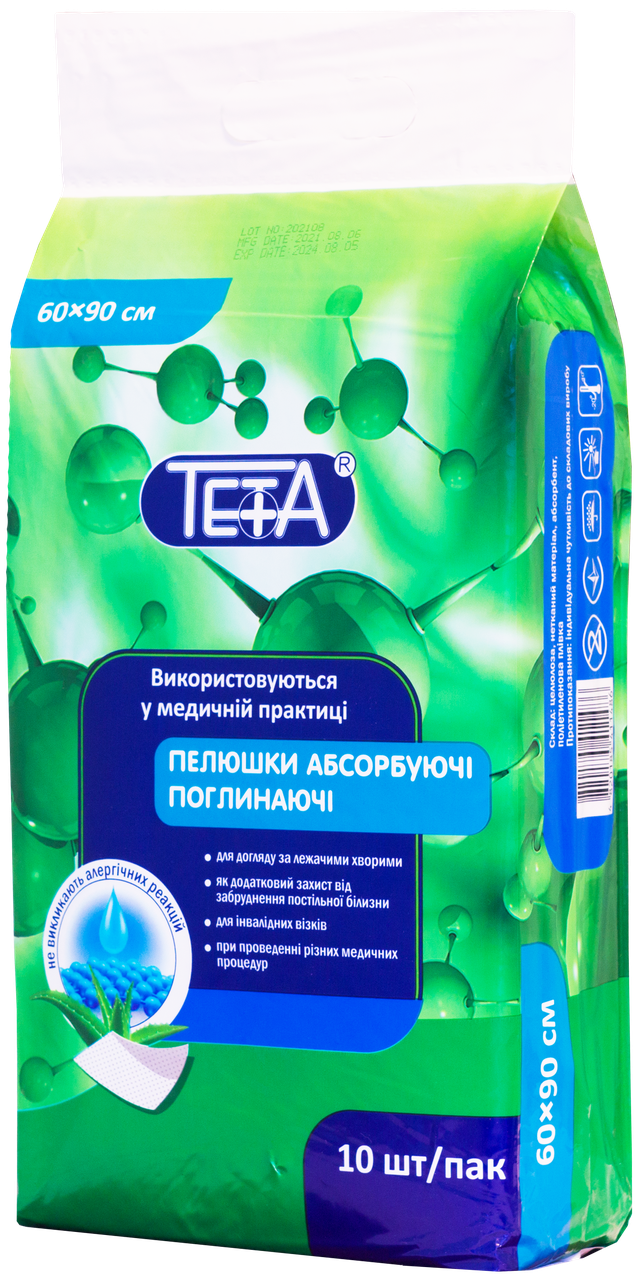 

Пеленки гигиенические 90 х 60 см, 10 шт., Тета