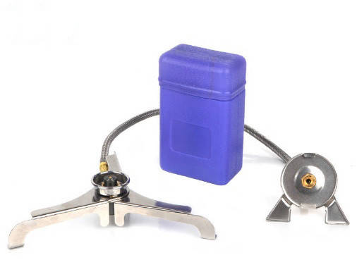 

Газовый переходник с триногой с цанговых баллонов на резьбовую горелку, с футляром