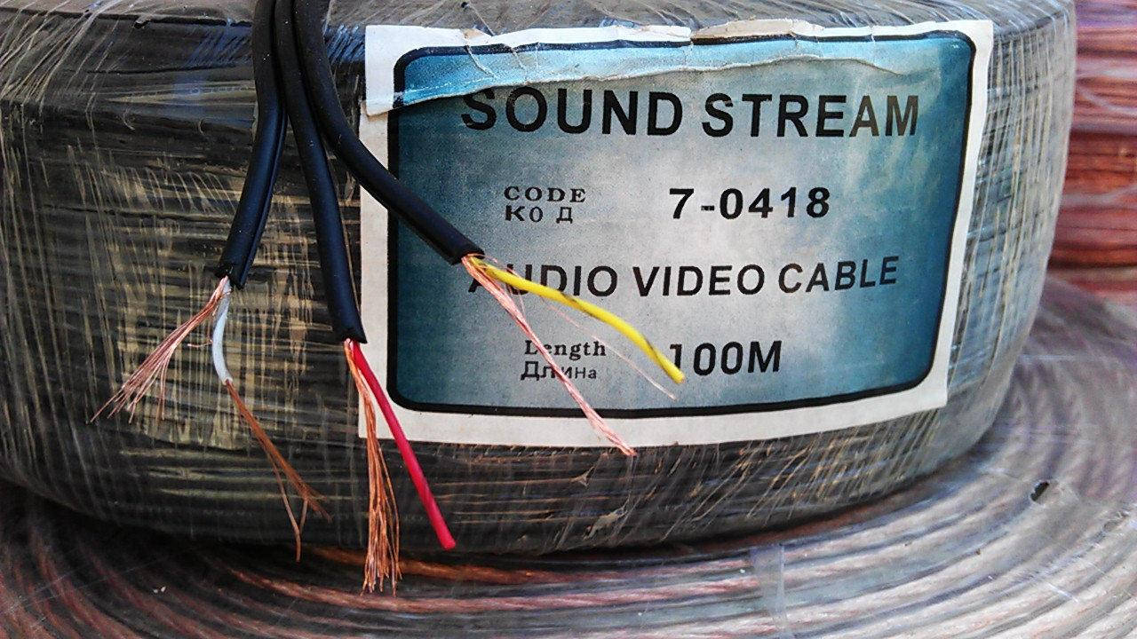 

Кабель 2ж в экране SoundStream плоский, диам.-3х6мм, CU, чёрный, 100м, Черный