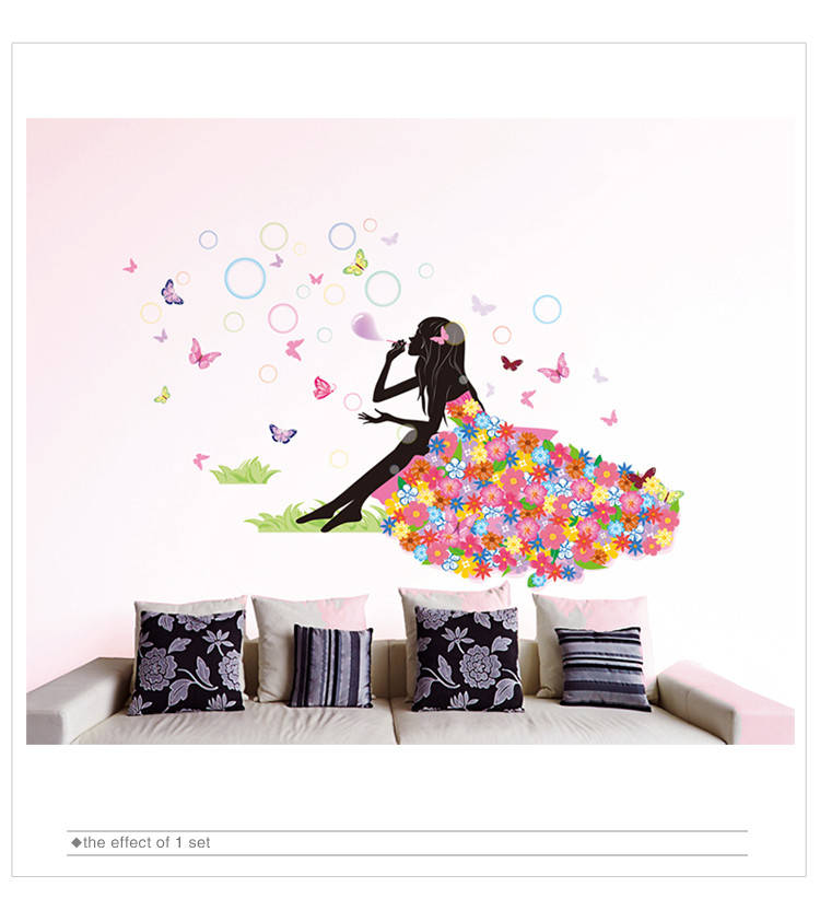 

Наклейка на стену. Девочка-весна