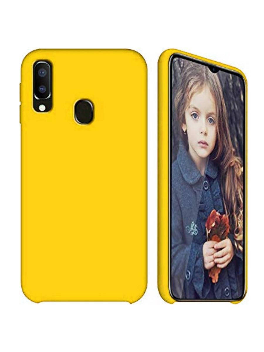 

Чехол для Samsung Galaxy А20 А205 силиконовый желтый (Самсунг А20)