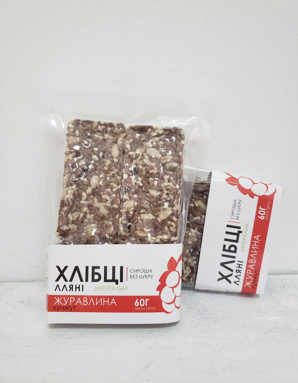 

Хлебцы льняные натуральные, Клюква - кунжут