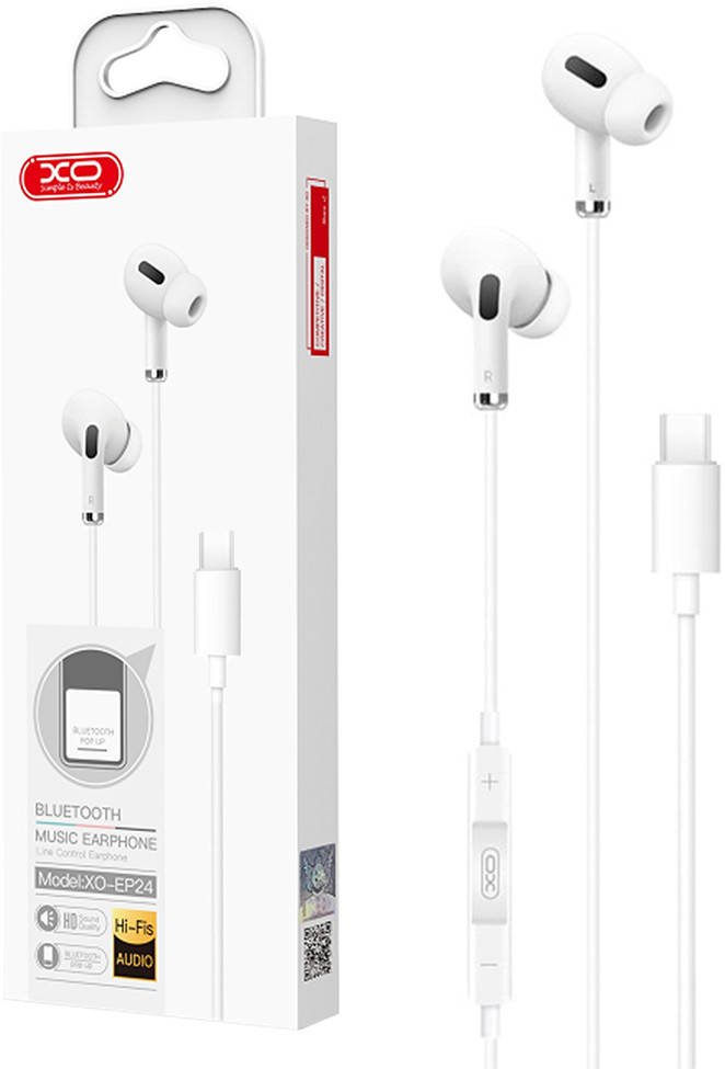 

Наушники с гарнитурой XO EP23 Type-C White, Белый