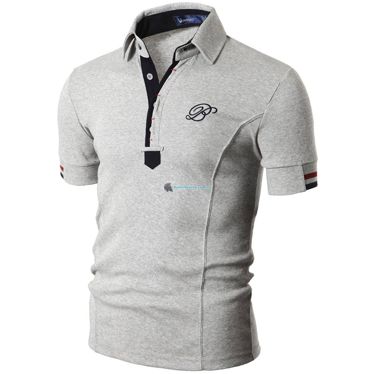 

Футболка-поло мужская Doublju Mens Casual Short Sleeve PoloShirt, Серый