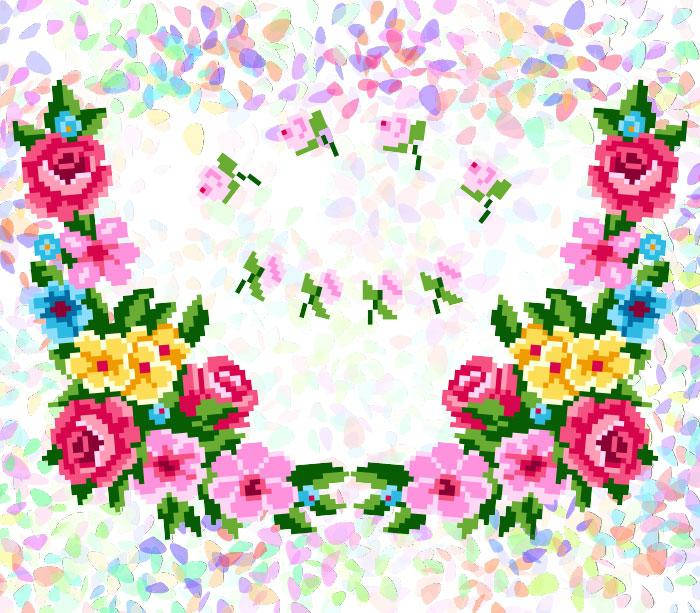 

Флизелин Confetti (водорастворимый, с рисунком) Летний букет