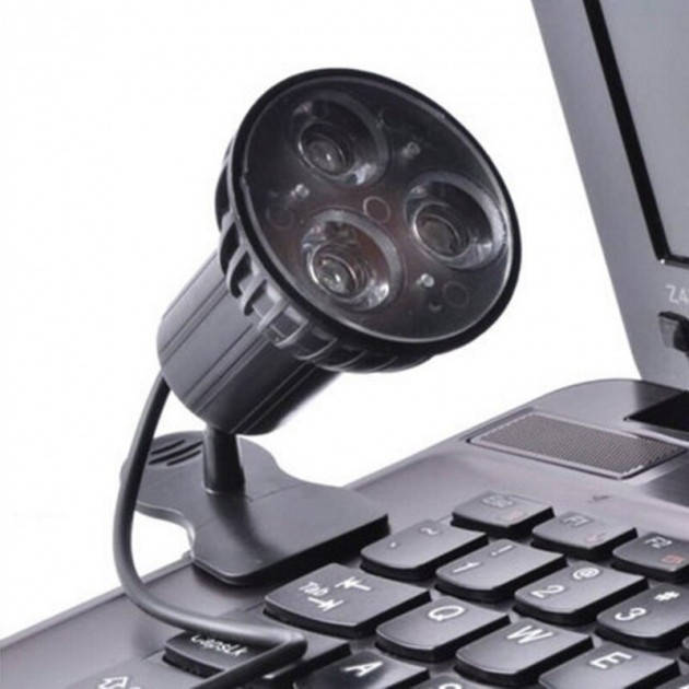 

Настольная LED лампа USB-подключением с прищепкой Черная, Черный