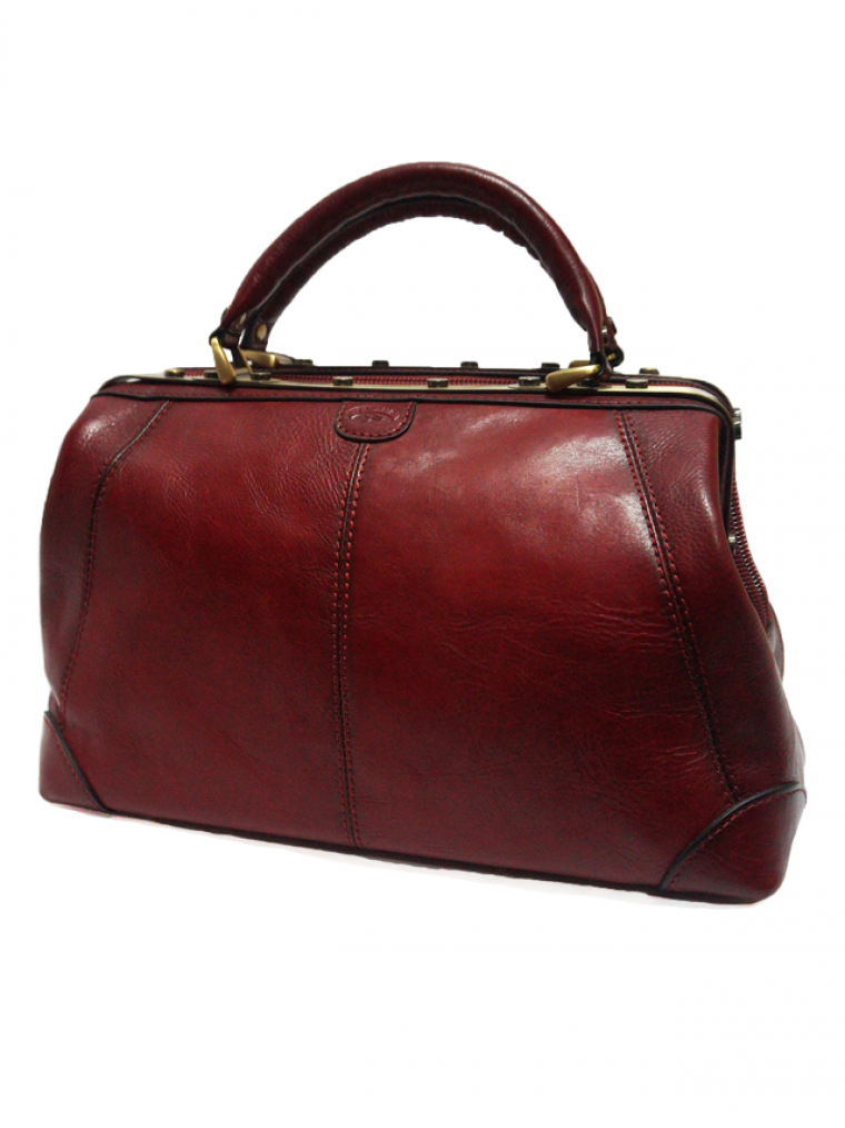 

Сумка саквояж повседневный кожаный стильный для города и поездок красный Katana