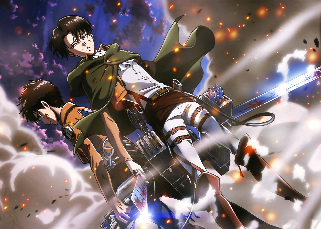 

Картина постер Gee! Attack on Titan Атака титанов эрен и энни 60x40 AT 09.019
