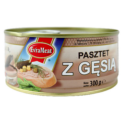 

Паштет ЄвраМіт з гуски EvraMeat z gesia 300g 12шт/ящ (Код : 00-00006419)