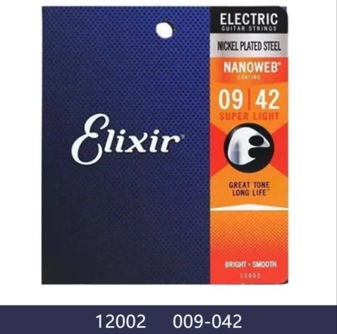 

Струны Elixir НИКЕЛЕВЫЕ для электрогитары 009-042 super light 12002