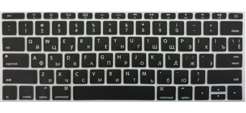 

Накладка на клавиатуру для MacBook Pro Retina 13 15 2015-2019 Черная US клавиши
