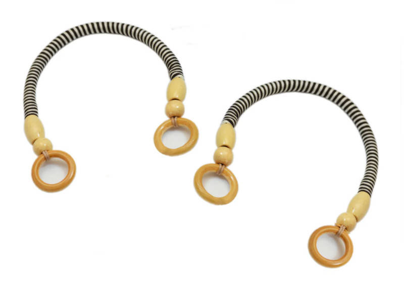 

Ручка для сумки, оплетенная текстилем, полосатая, пара