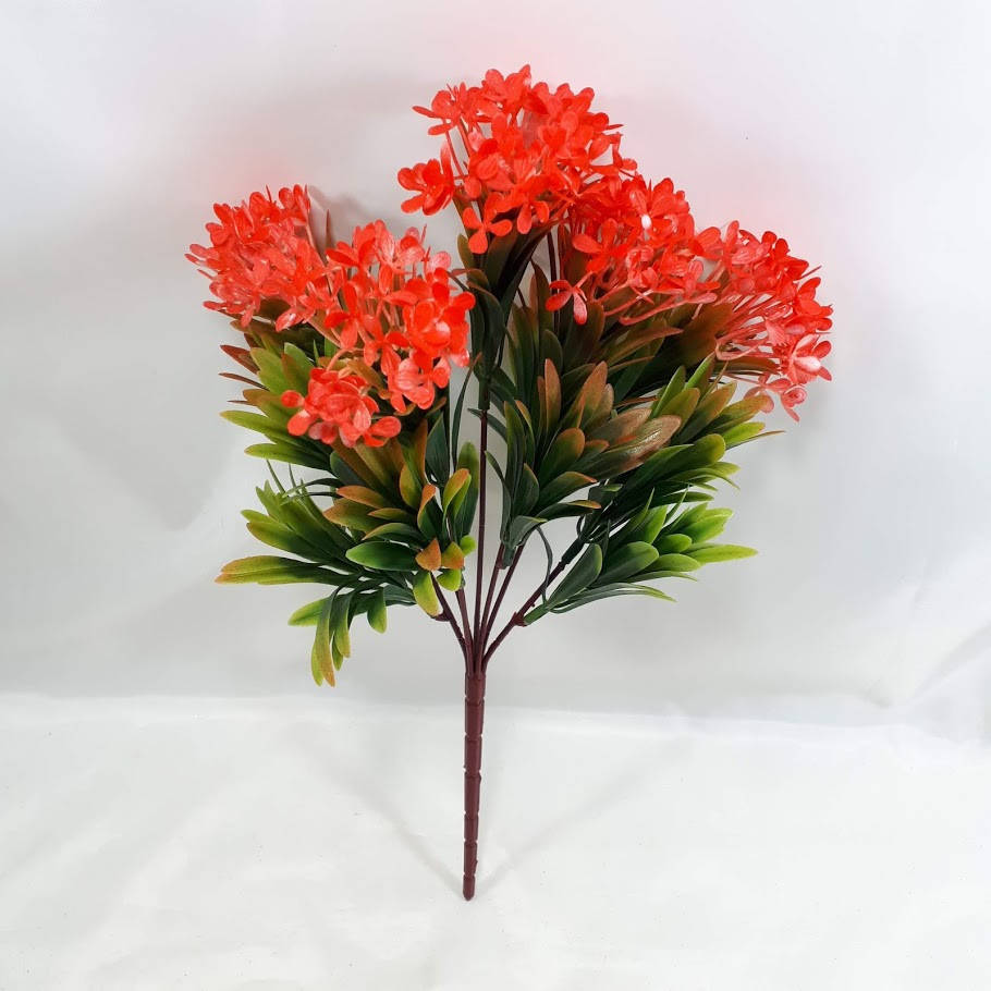 

Красный олеандр 35см куст с искусственными цветами из пластика